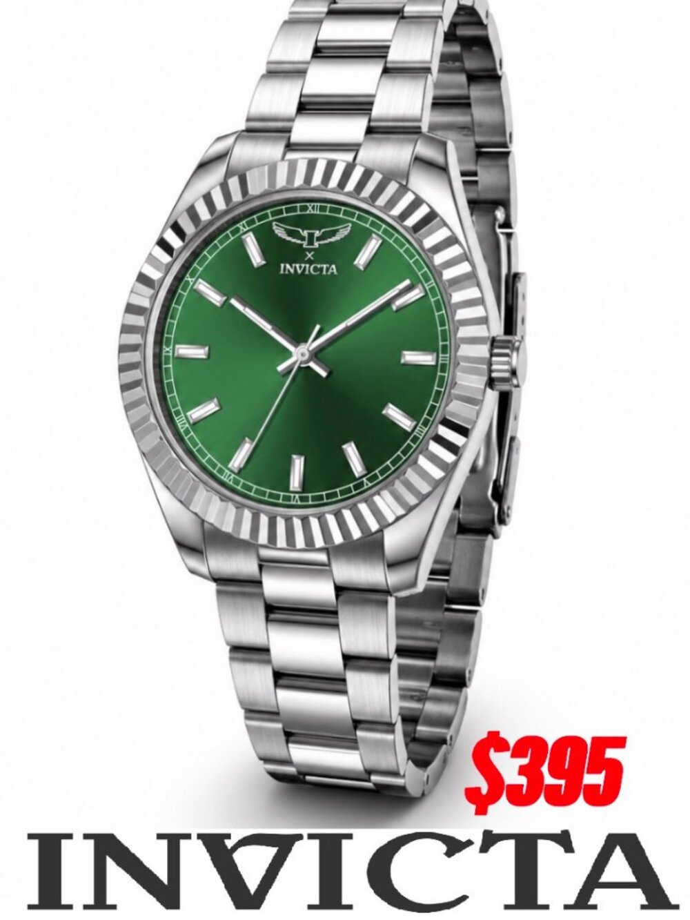 $395 Invicta Specialty I by Invicta Mens Green Steel 40mm Quartz Watch 69016 NIB